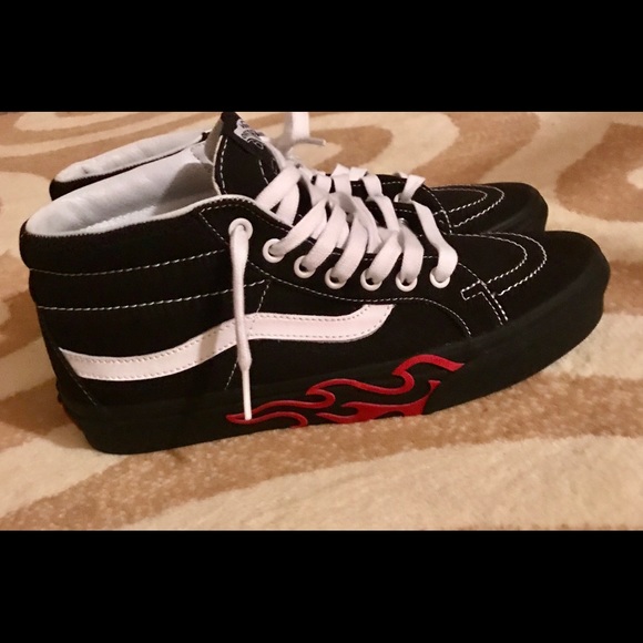 vans sk8 mid flame cut out